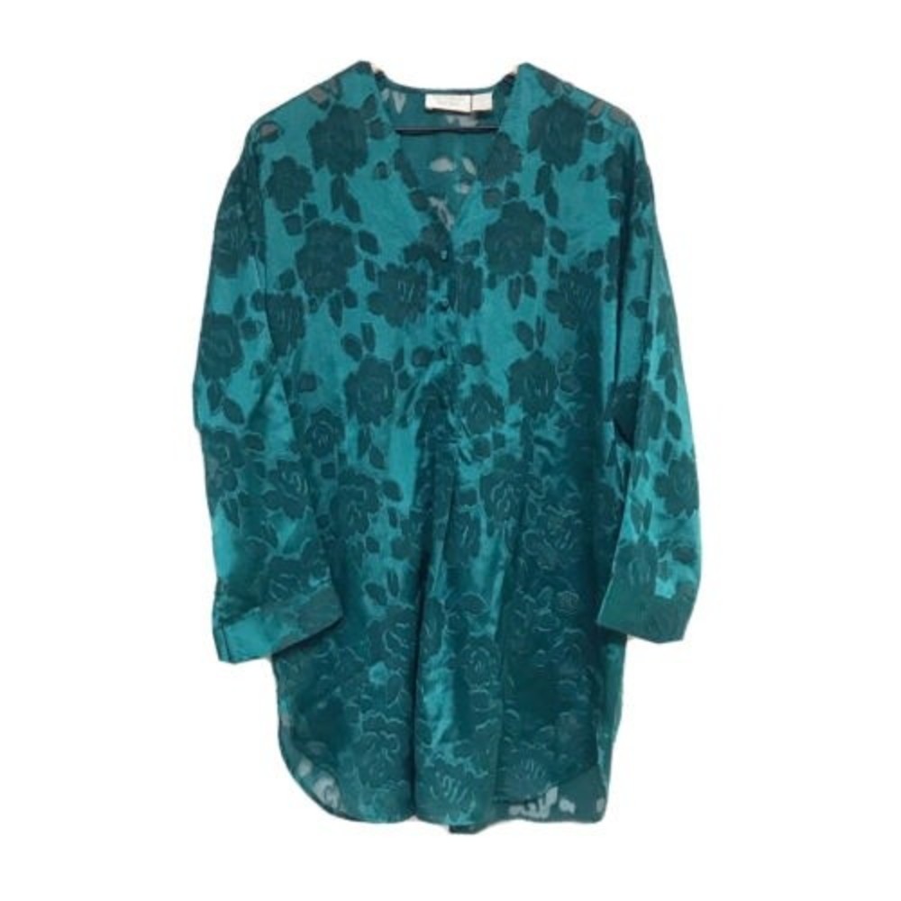 Vintage Victoria's Secret Nightgown Womens Size Medium Floral Jewel Tone Green